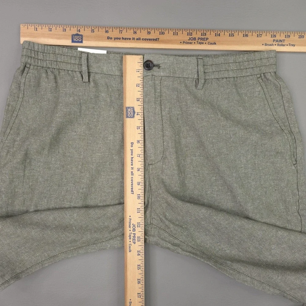 Banana Republic Pants Men 36x29 Green Linen Cotton Athletic Tapered Chino Casual